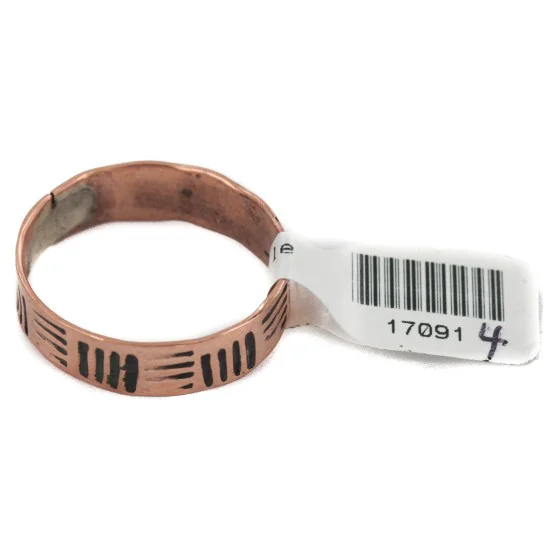 Handmade Certified Authentic Navajo Native American Pure Copper Ring Size 12 1/4 17091-4