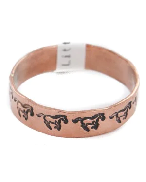 Handmade Certified Authentic Horse Navajo Native American Pure Copper Ring 17091-10 Handmade Certified Authentic Horse Navajo Native American Pure Copper Ring 17091-10