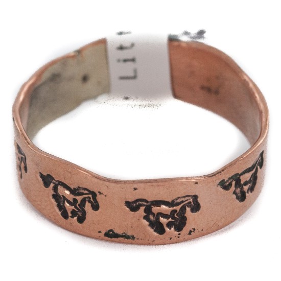 Handmade Certified Authentic Horse Navajo Native American Pure Copper Ring 17091-15 Handmade Certified Authentic Horse Navajo Native American Pure Copper Ring 17091-15