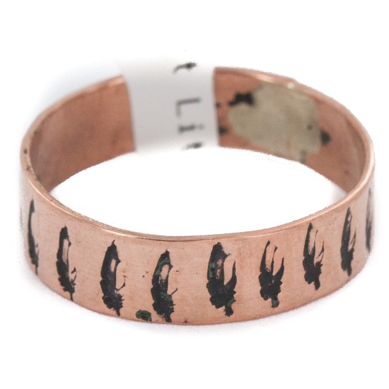 Handmade Feather Certified Authentic Navajo Native American Pure Copper Ring 17091-11 Handmade Feather Certified Authentic Navajo Native American Pure Copper Ring 17091-11