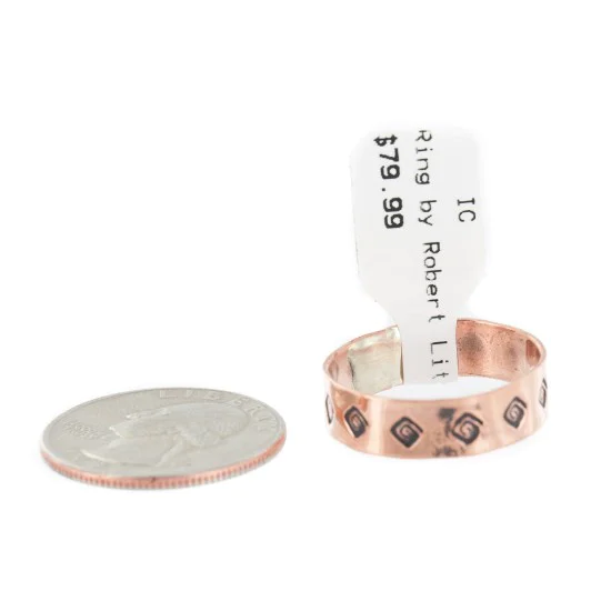 Navajo Handmade Certified Authentic Navajo Pure Copper Native American Ring 17092-9 Navajo Handmade Certified Authentic Navajo Pure Copper Native American Ring 17092-9