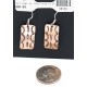 Handmade Certified Authentic Feather Navajo Mountain Pure Copper Dangle Native American Earrings 18163