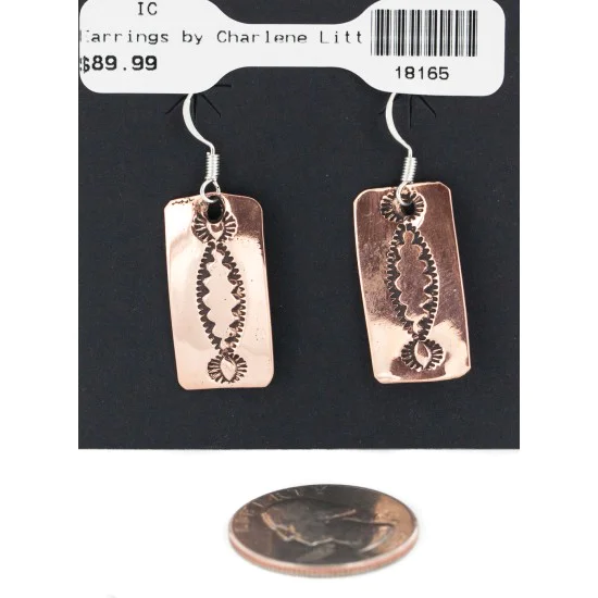Handmade Navajo Copper Dangle Earrings NB160204001252 Handmade Navajo Copper Dangle Earrings NB160204001252