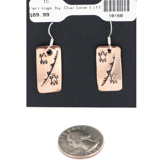 Certified Authentic Handmade Navajo Geco Pure Copper Dangle Native American Earrings 18168 All Products NB160204002444 18168 (by LomaSiiva)