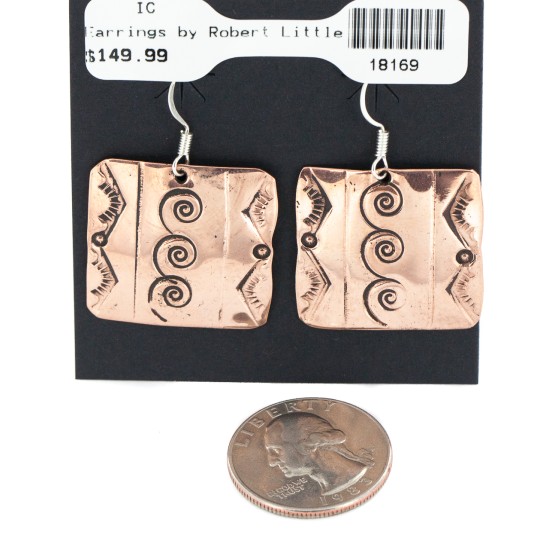 Certified Authentic Handmade Navajo Mountain Wave Pure Copper Dangle Native American Earrings 18169 All Products NB160204002842 18169 (by LomaSiiva)