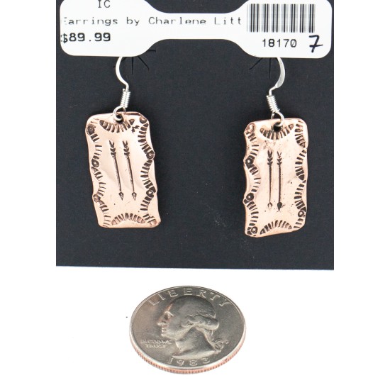 Handmade Certified Authentic Arrow Navajo Pure Copper Native American Dangle Earrings 18170-7 All Products NB160205180348 18170-7 (by LomaSiiva)