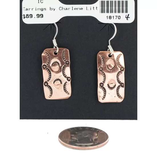 Handmade Pure Copper Navajo Dangle Earrings NB160205184042 Handmade Pure Copper Navajo Dangle Earrings NB160205184042