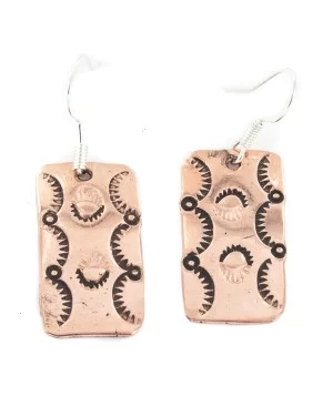 Handmade Pure Copper Navajo Dangle Earrings NB160205184042 Handmade Pure Copper Navajo Dangle Earrings NB160205184042
