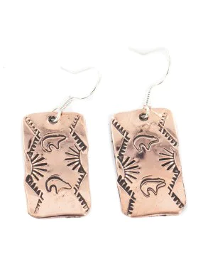 Handmade Certified Authentic Bear Navajo Pure Copper Native American Dangle Earrings 18170-3 Handmade Certified Authentic Bear Navajo Pure Copper Native American Dangle Earrings 18170-3