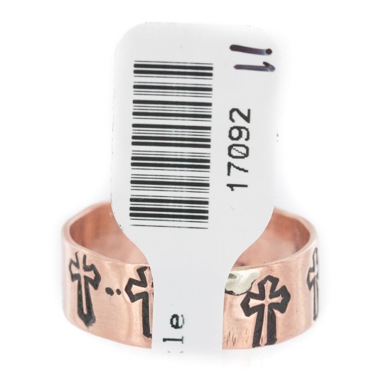 Handmade Certified Authentic Cross Navajo Pure Copper Native American Ring 17092-11 All Products NB160203225102 17092-11 (by LomaSiiva)