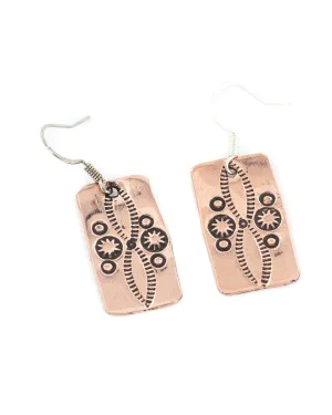 Handmade Certified Authentic Sun Navajo Mountain Pure Copper Dangle Native American Earrings 18162 Handmade Certified Authentic Sun Navajo Mountain Pure Copper Dangle Native American Earrings 18162