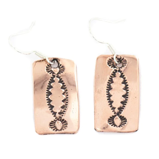 Handmade Navajo Copper Dangle Earrings NB160204001252 Handmade Navajo Copper Dangle Earrings NB160204001252