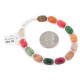 .925 Sterling Silver Certified Authentic Navajo Quartz and Agate Native American Link Bracelet 13052-2