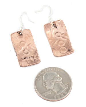 Handmade Navajo Pure Copper Dangle Earrings 18170-12 Handmade Navajo Pure Copper Dangle Earrings 18170-12