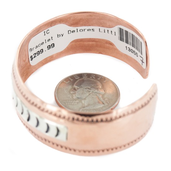 Navajo .925 Sterling Silver Handmade Certified Authentic Native American Pure Copper Bracelet 13055-7 Navajo .925 Sterling Silver Handmade Certified Authentic Native American Pure Copper Bracelet 13055-7