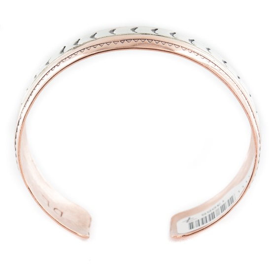 Navajo .925 Sterling Silver Handmade Certified Authentic Native American Pure Copper Bracelet 13055-7 Navajo .925 Sterling Silver Handmade Certified Authentic Native American Pure Copper Bracelet 13055-7