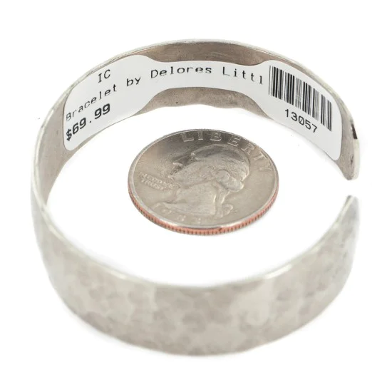 Handmade Certified Authentic Hammered Navajo Native American Nickel Bracelet 13057 Handmade Certified Authentic Hammered Navajo Native American Nickel Bracelet 13057