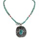 Arrows Certified Authentic Nickel .925 Sterling Silver Handmade Navajo Coral Natural Turquoise Native American Necklace 12812-2-750118-17
