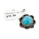 Certified Authentic .925 Sterling Silver Handmade Navajo Natural Turquoise Native American Pendant 18174-1