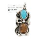 Certified Authentic .925 Sterling Silver Handmade Navajo Natural Turquoise Tigers Eye Native American Pendant 13062 Certified Authentic .925 Sterling Silver Handmade Navajo Natural Turquoise Tigers Eye Native American Pendant 13062