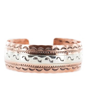 Navajo .925 Sterling Silver Certified Authentic Handmade Native American Pure Copper Bracelet 13055-5 Navajo .925 Sterling Silver Certified Authentic Handmade Native American Pure Copper Bracelet 13055-5