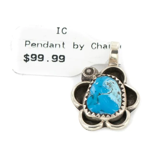 Navajo Certified Authentic .925 Sterling Silver Handmade Natural Turquoise Native American Pendant 18173-2 Navajo Certified Authentic .925 Sterling Silver Handmade Natural Turquoise Native American Pendant 18173-2