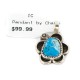 Navajo Certified Authentic .925 Sterling Silver Handmade Natural Turquoise Native American Pendant 18173-2