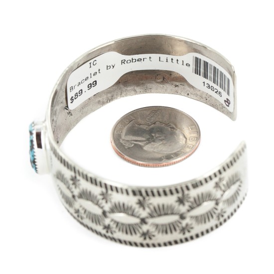 Nickel Navajo Handmade Certified Authentic Natural Turquoise Native American Bracelet 13026-8 Nickel Navajo Handmade Certified Authentic Natural Turquoise Native American Bracelet 13026-8