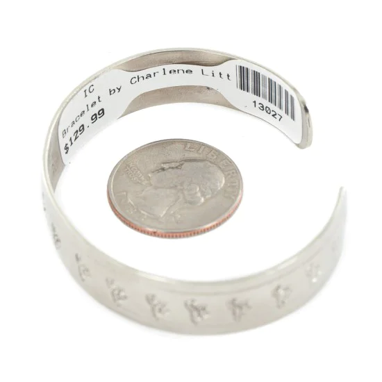 Nickel Navajo Horse Handmade Certified Authentic Native American Bracelet 13027 Nickel Navajo Horse Handmade Certified Authentic Native American Bracelet 13027
