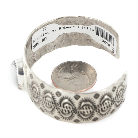 Nickel Navajo Handmade Certified Authentic White Howlite Native American Bracelet 13026-3 Nickel Navajo Handmade Certified Authentic White Howlite Native American Bracelet 13026-3