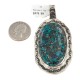 Certified Authentic Handmade Navajo Nickel Natural Chips Inlaid Turquoise Native American Pendant 17088