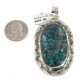 Certified Authentic Handmade Navajo Nickel Natural Chips Inlaid Turquoise Native American Pendant 17087