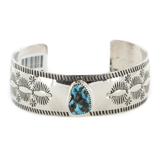 Nickel Navajo Handmade Certified Authentic Natural Turquoise Native American Bracelet 13026-8 Nickel Navajo Handmade Certified Authentic Natural Turquoise Native American Bracelet 13026-8