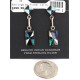 Inlay Handmade Certified Authentic Zuni .925 Sterling Silver Natural Turquoise Mother Of Pearl Black Onyx Dangle Native American Earrings 27213-1