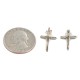 Handmade Certified Authentic Cross Zuni .925 Sterling Silver Natural Turquoise Native American Stud Earrings 27214-3