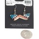 Inlay Handmade Certified Authentic Zuni .925 Sterling Silver Natural Turquoise Mother Of Pearl Black Onyx Spiny Oyster Native American Dangle Earrings 27213-2