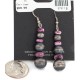 Certified Authentic Handmade Navajo .925 Sterling Silver Natural Purple Spiny Oyster Native American Dangle Earrings 27217-1