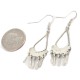 Handmade Certified Authentic Zuni .925 Sterling Silver Coral Native American Dangle Earrings 27214-4
