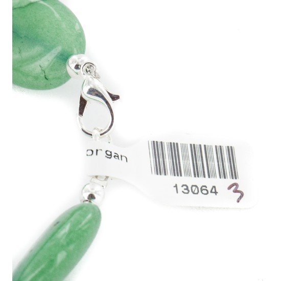 Certified Authentic Nickel Navajo Natural Jade Native American Bracelet 13064-3 Certified Authentic Nickel Navajo Natural Jade Native American Bracelet 13064-3
