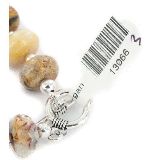 Certified Authentic Navajo Nickel Natural Agate Native American Bracelet 13066-3 Certified Authentic Navajo Nickel Natural Agate Native American Bracelet 13066-3