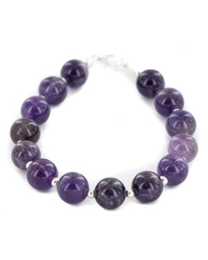 Certified Authentic Navajo Nickel Natural Amethyst Native American Bracelet 13064-5 Certified Authentic Navajo Nickel Natural Amethyst Native American Bracelet 13064-5
