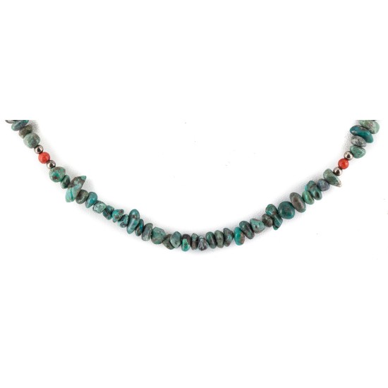 Certified Authentic Navajo .925 Sterling Silver Natural Turquoise Coral Native American Necklace 15771-200 Certified Authentic Navajo .925 Sterling Silver Natural Turquoise Coral Native American Necklace 15771-200