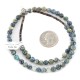 Navajo .925 Sterling Silver Natural Turquoise Green Agate Necklace 750119-19