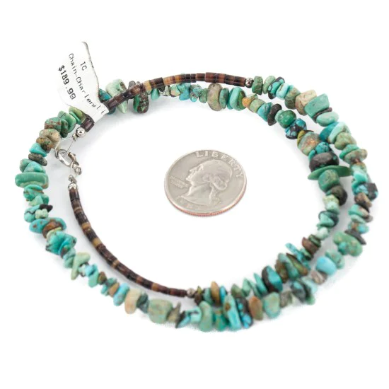 Certified Authentic Navajo .925 Sterling Silver Turquoise Native American Necklace 15851-380