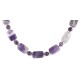 Certified Authentic Navajo Nickel Natural Amethyst Native American Necklace 17015-11