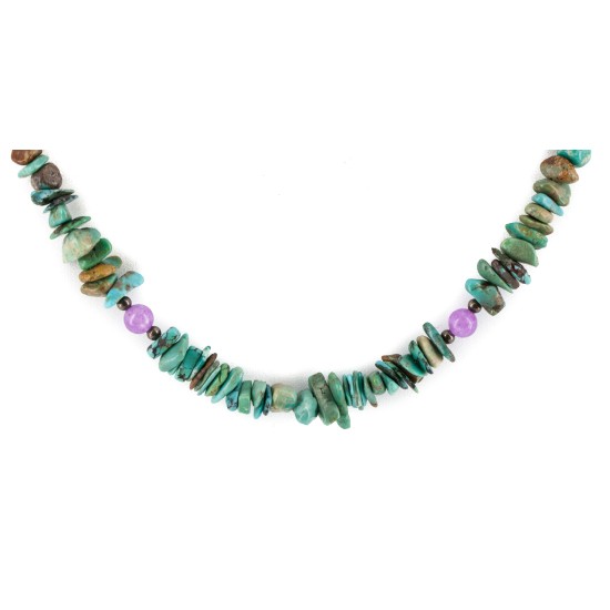 Certified Authentic Navajo .925 Sterling Silver Natural Turquoise Quartz Native American Necklace 15851-139