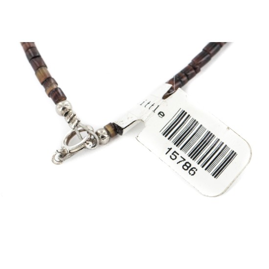 Certified Authentic Navajo .925 Sterling Silver Natural Turquoise Tigers Eye Native American Necklace 15786-101 Certified Authentic Navajo .925 Sterling Silver Natural Turquoise Tigers Eye Native American Necklace 15786-101