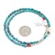 Certified Authentic Navajo .925 Sterling Silver Natural Turquoise Coral Mother of Pearl Native American Necklace 1600-90