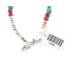 Certified Authentic Navajo .925 Sterling Silver Natural Turquoise Coral Mother of Pearl Native American Necklace 1600-90