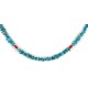 Certified Authentic Navajo .925 Sterling Silver Natural Turquoise Coral Native American Necklace 15771-81